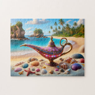 Rosa Genie-Lampe am Paradiesstrand