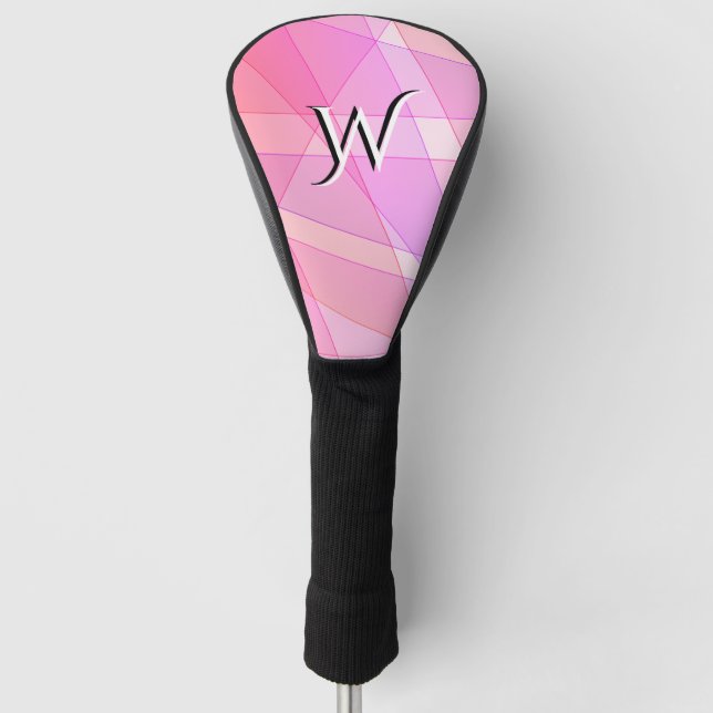rosa Geometrie mit Buchstabe Golf Headcover (Vorderseite)