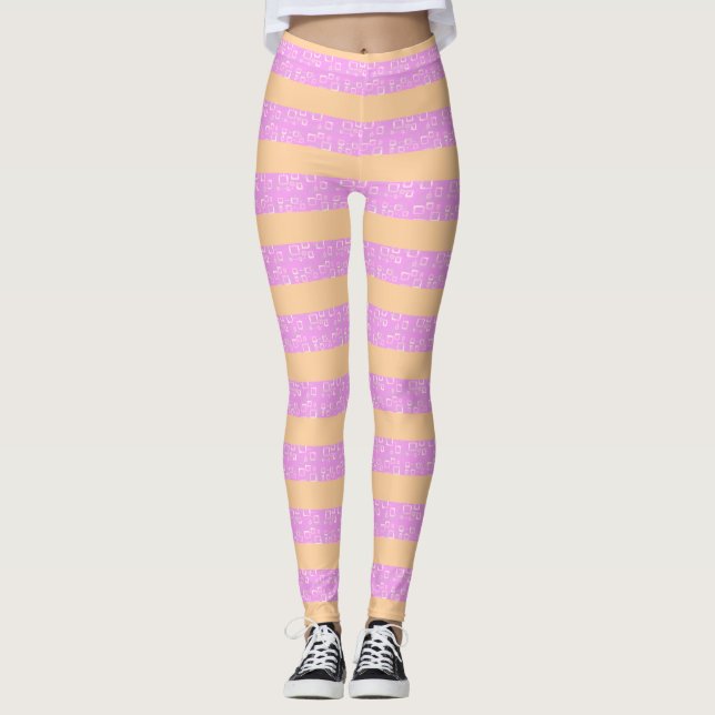 Rosa Geometrisch  Leggings (Vorderseite)