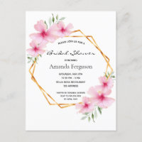 Rosa geometrische Brautdusche mit Blumen