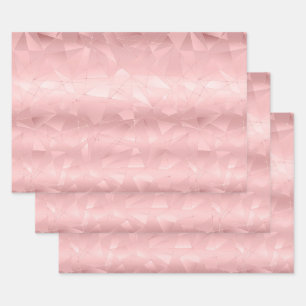 Rosa geometrisches Dreieck Glam Glanz Trend Stylis Geschenkpapier Set
