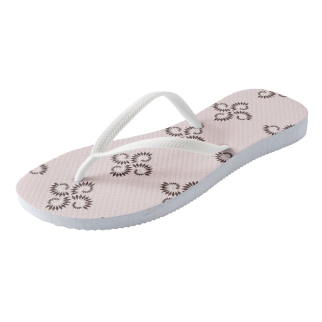 rosa geometrisches Muster 3 Flip Flops (Schrägansicht)