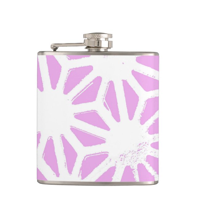 rosa geometrisches Muster Flachmann (Vorderseite)