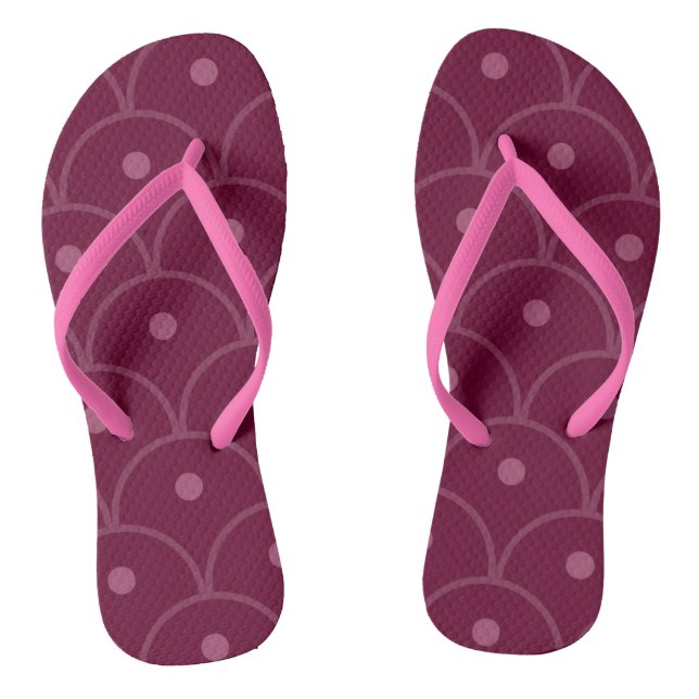 rosa geometrisches Muster Flip Flops (Fußbett)