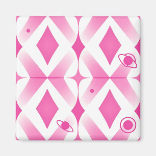 Rosa geometrisches Weltraummuster Magnet