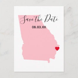 Rosa Georgia Rotes Herz Save the Date Ankündigungspostkarte