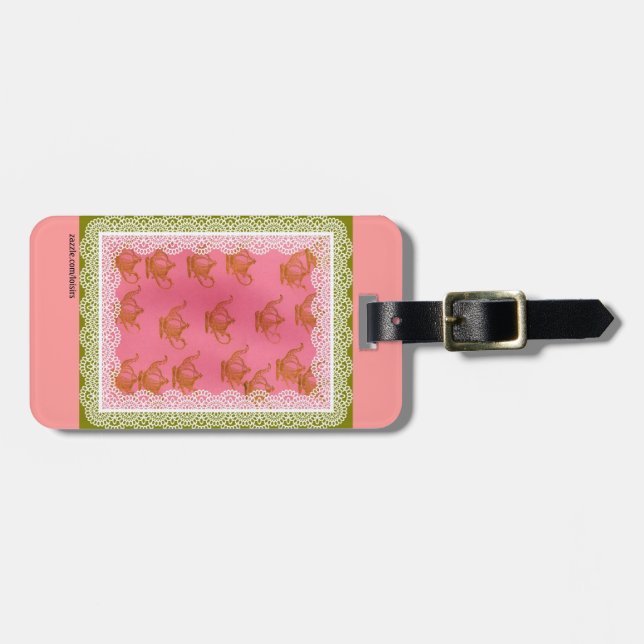 Rosa Gepäckmarke Gepäckanhänger (Vorderseite horizontal)