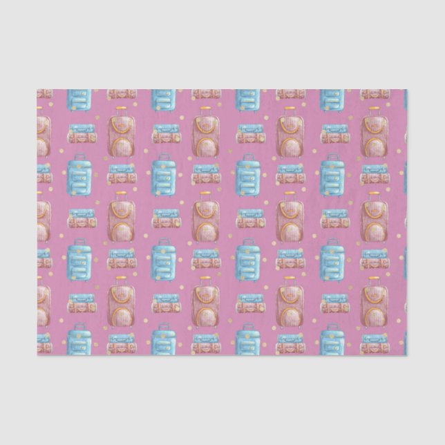 rosa Gepäckstück (Design 78 Pink Serie) Seidenpapier (Vorderseite)