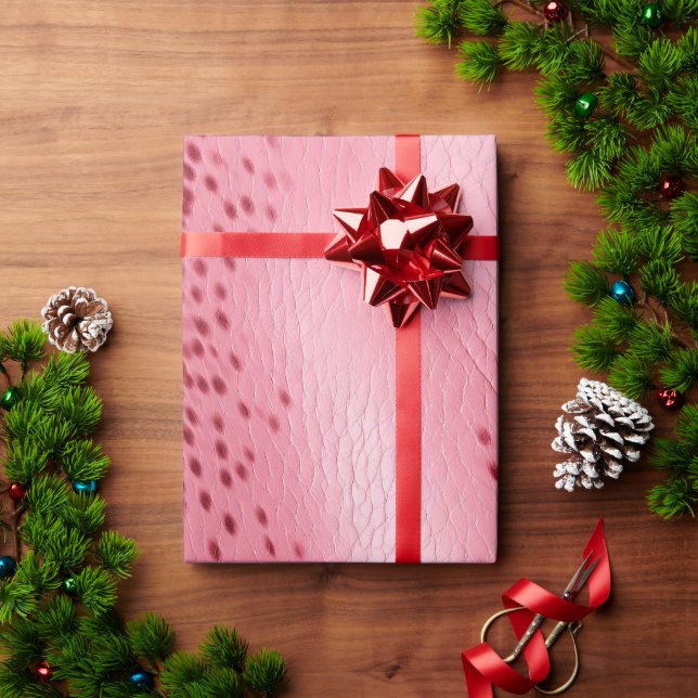 Rosa Gepunktet rosa Lederaussehen Geschenkpapier (Feiertagsgeschenk)