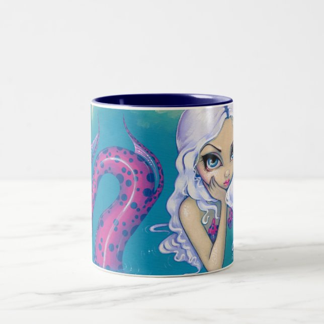 "Rosa gepunktete Meerjungfrau-" Tasse (Mittel)