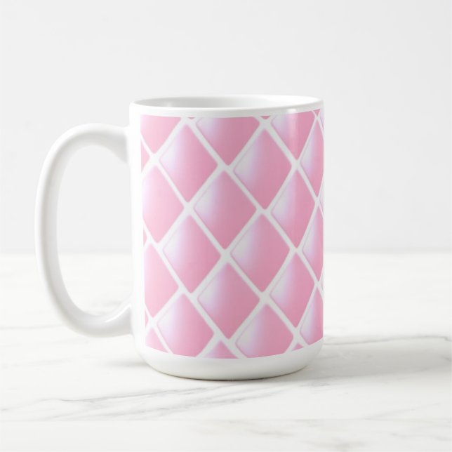 Rosa gequiltes Diamantmuster Kaffeetasse (Links)