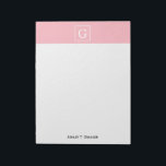 Rosa Gerahmte Initialmonogramm Notizblock<br><div class="desc">Rosa und Weiß Gerahmt Initial Monogram Ein stylischer, rosa Hintergrund mit einem weißen gerahmten Bereich für Ihr Monogramm, Ihren Namen oder andere Texte. Sie können auch den Schriftart ändern, die Größe und Farbe des Schriftartes ändern, den Text verschieben usw. Wenn Sie dieses Design in anderen Farben möchten, schreiben Sie uns...</div>