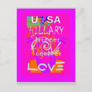 Rosa gerahmter Hillary Inspiration Kunst Druck Postkarte