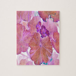 Rosa Geranium-Blätter