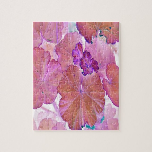 Rosa Geranium-Blätter (Vertikal)