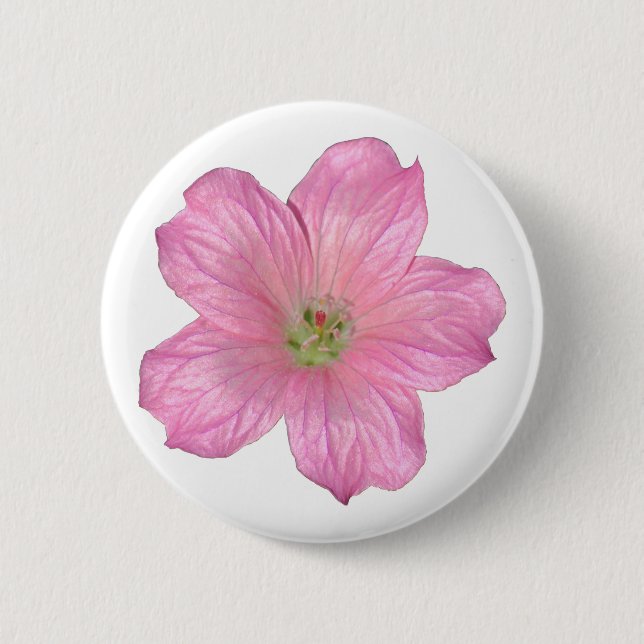 Rosa Geranium Button (Vorderseite)