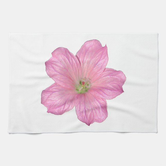 Rosa Geranium Geschirrtuch (Horizontal)