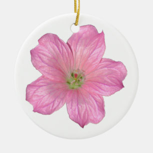 Rosa Geranium Keramikornament