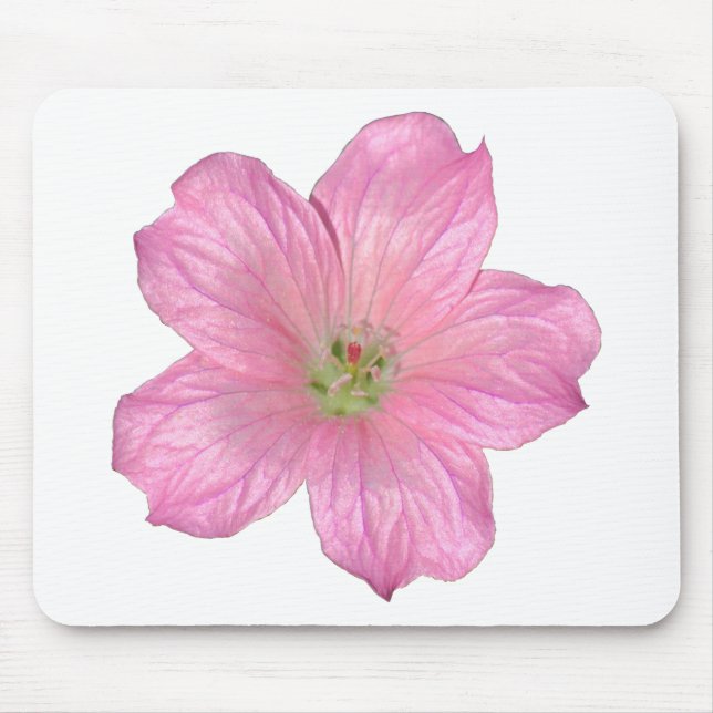 Rosa Geranium Mousepad (Vorne)