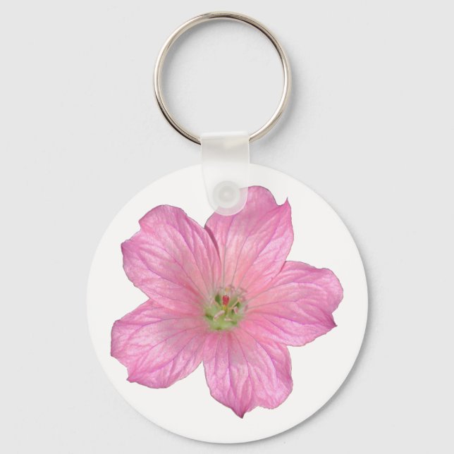 Rosa Geranium Schlüsselanhänger (Vorderseite)