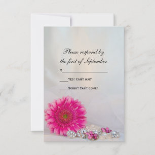Rosa Gerber-Daisy und Knöpfe Hochzeit RSVP Karte