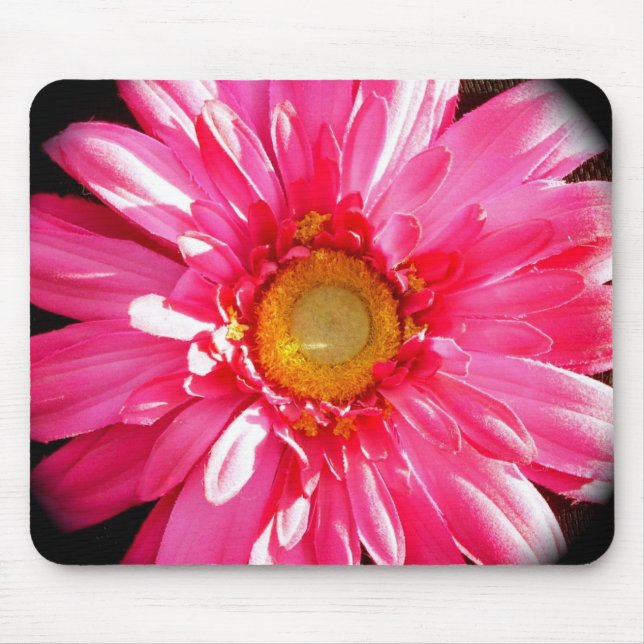 Rosa Gerber Gänseblümchen Mousepad (Vorne)