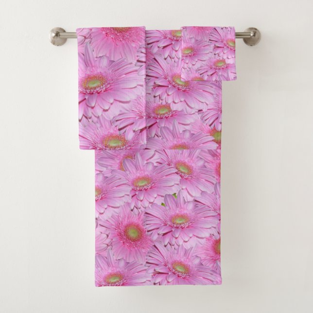Rosa Gerbera-Blume, Badetuch-Set, Badhandtuch Set (Insitu)