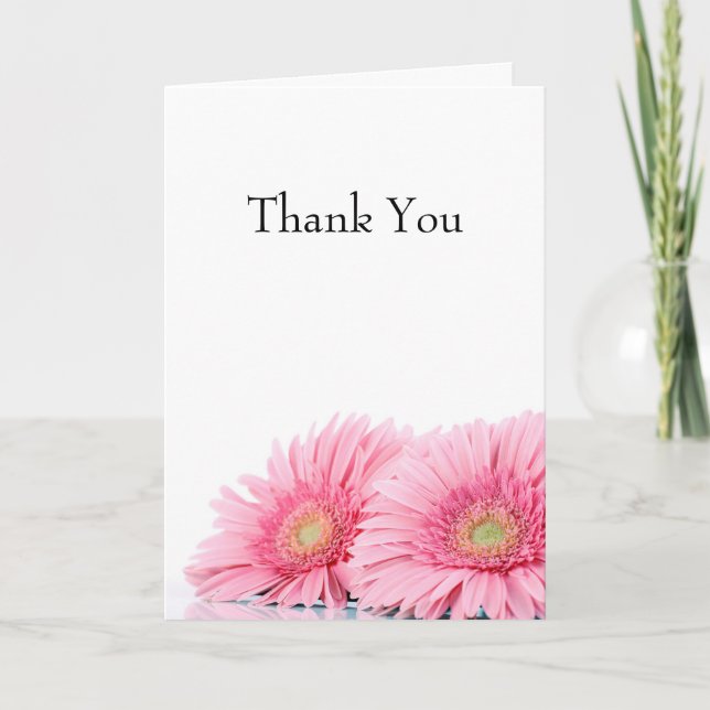 Rosa Gerbera Daisies Elegante Fotografie Karte (Vorderseite)