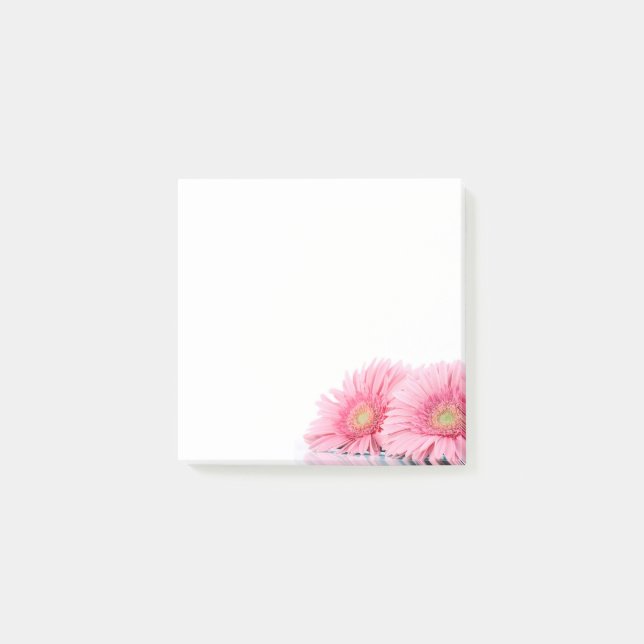 Rosa Gerbera Daisies Elegante Fotografie Post-it Klebezettel (Vorderseite)