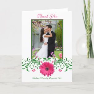 Rosa Gerbera-Daisy Grüne Blumen Fotografie Danke