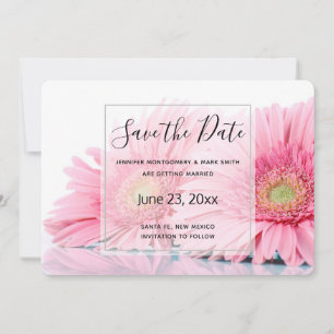 Rosa Gerbera-Elegantes Foto Save The Date