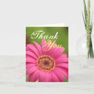 Rosa Gerbera-Gänseblümchen danken Ihnen zu merken Dankeskarte