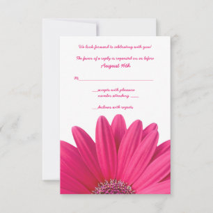 Rosa Gerbera Hochzeits-Antwortkarte RSVP Karte