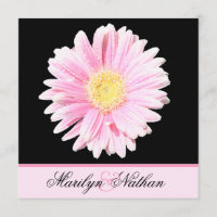 Rosa Gerbera Hochzeitseinladung