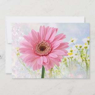 Rosa Gerbera-Margerite für jede Gelegenheit Einlad Einladung