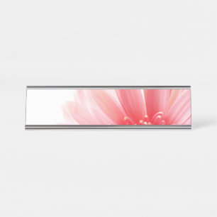 Rosa Gerbera-Margerite Schreibtischnamensplakette