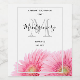 Rosa Gerbera Museo Cantonale d'Arte Wählen Sie ein Weinetikett