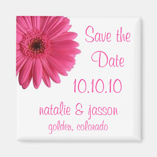 Rosa Gerbera Save the Date Magnet