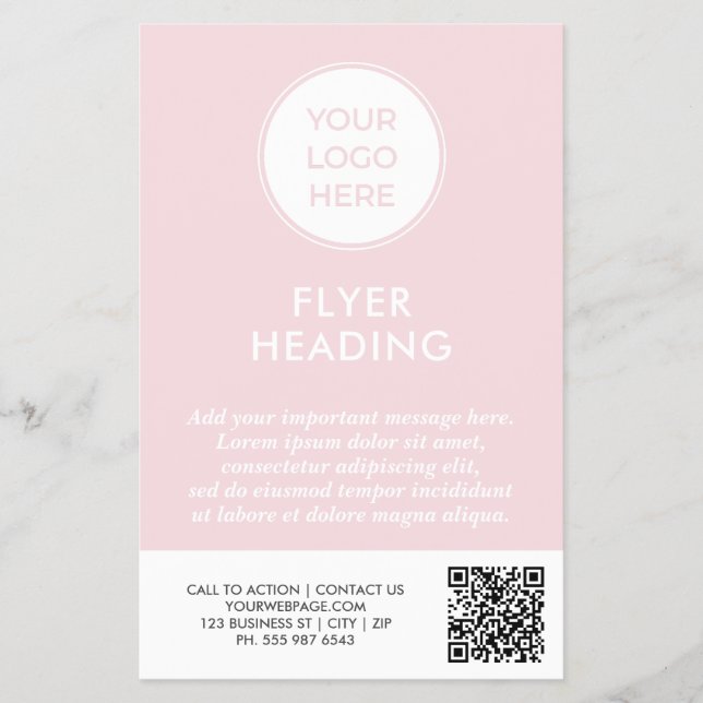 Rosa Geschäft Logo Marketing Flyer (Vorne)