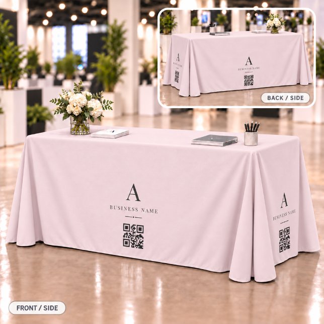 Rosa Geschäft QR-Code-Tischbanner Tischdecke (Von Creator hochgeladen)