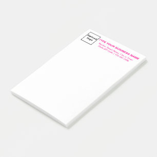 Rosa Geschäftstext auf Überschrift von Lang Post-it Klebezettel
