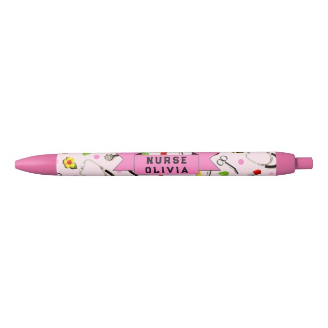 Rosa Geschenk für Niedliche Krankenschwester Kugelschreiber (Vorderseite)