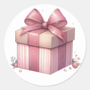 Rosa Geschenkaufkleber Runder Aufkleber