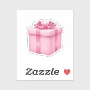Rosa Geschenkboxen Emoji Art Aufkleber