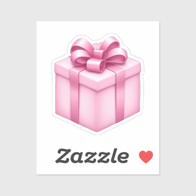 Rosa Geschenkboxen Emoji Aufkleber (Blatt)