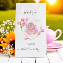 Rosa Geschenktüte für Brautjungfern-Tee-Party