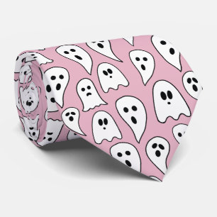 Rosa Gespenst Halloween Krawatte