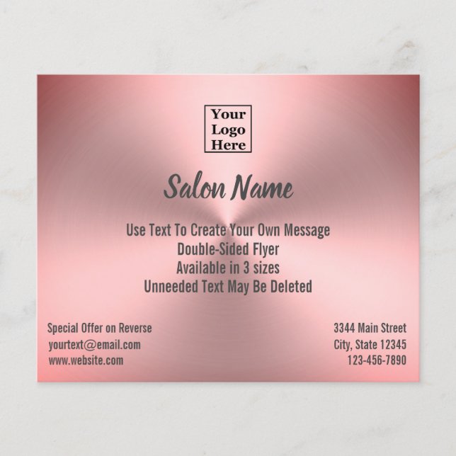 Rosa gestanzte Metallschau-Salon-Vorlage Flyer (Vorne)