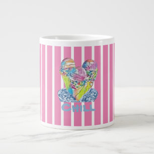 Rosa gestreift Eiscreme Chill Jumbo-Tasse