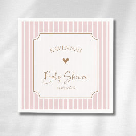 Rosa gestreifte fantastische goldene Rahmen-Baby-P Serviette